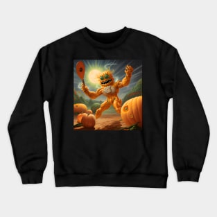 Pumpkin Alien Playing Pickleball Crewneck Sweatshirt